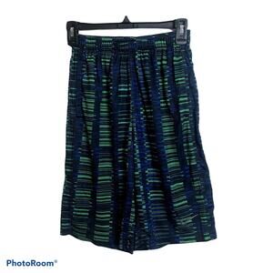 Nike Dri-Fit Fly Allover Print Boys Sz Large Training Short Stay Cool Blue Green